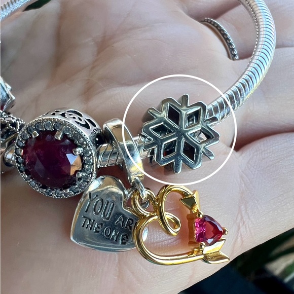 Polished Snowflake Charm - ONE (1) - Picture 11 of 13